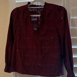 Madewell Burgundy Lace Blouse